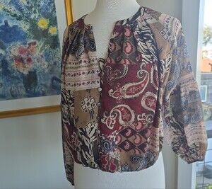 💙RACHEL Rachel Roy Brown and Marron Printed Flowing Blouse